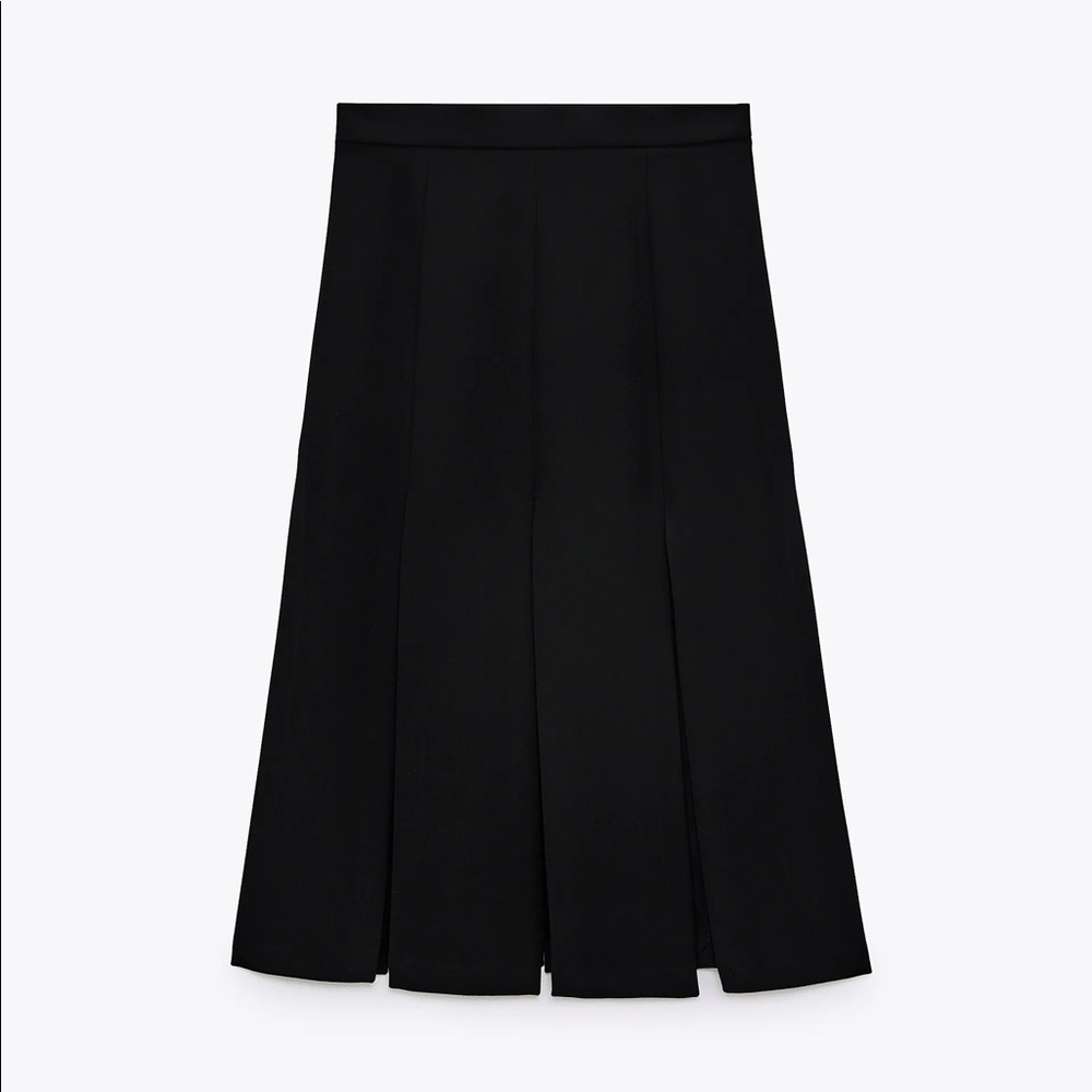 New Zara Panel Slit Black Skirt 7903/878 - Picture 3 of 7